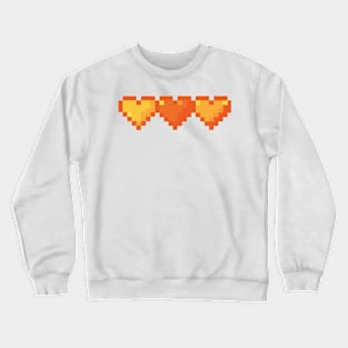 Orange Hearts in a Row Pixel Art Crewneck Sweatshirt